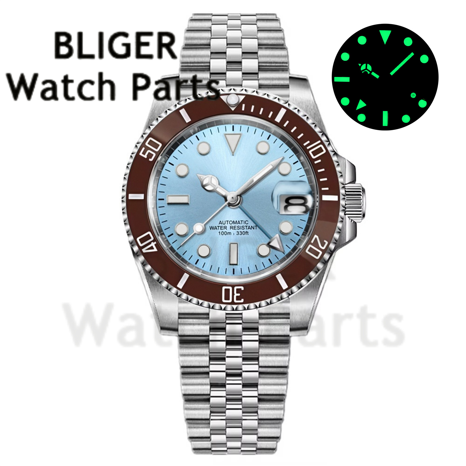 Custom Fashion GMT 40mm Men NH - огляд і ціна Stainless Bracelet Diver